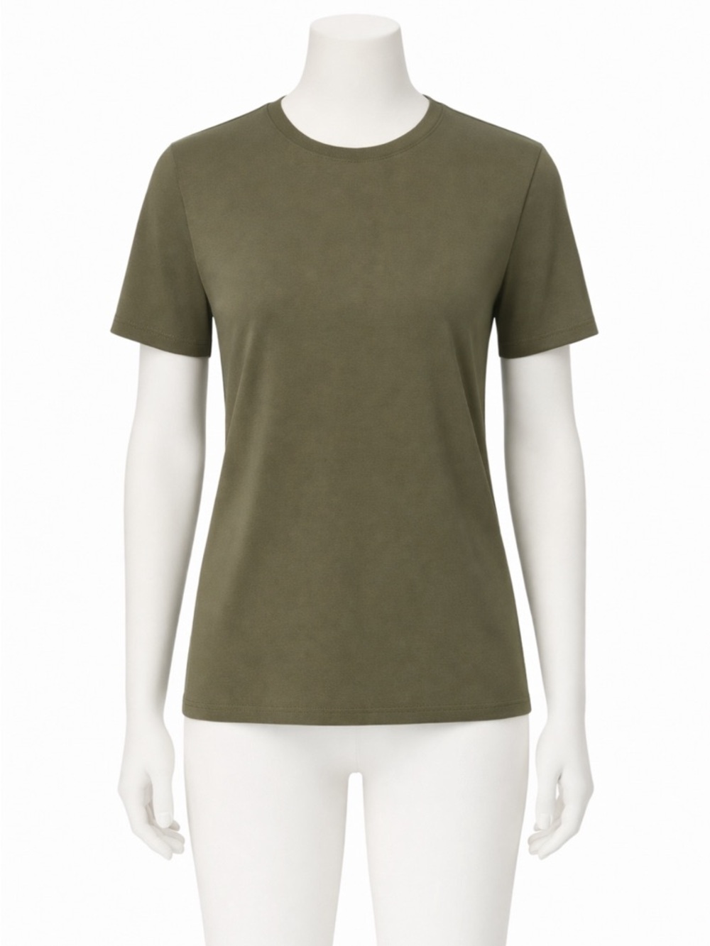 Zara Women’s Olive Crew Neck Short Sleeve T-Shirt